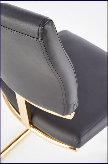 Czarne krzesło tapicerowane do jadalni Kornelia