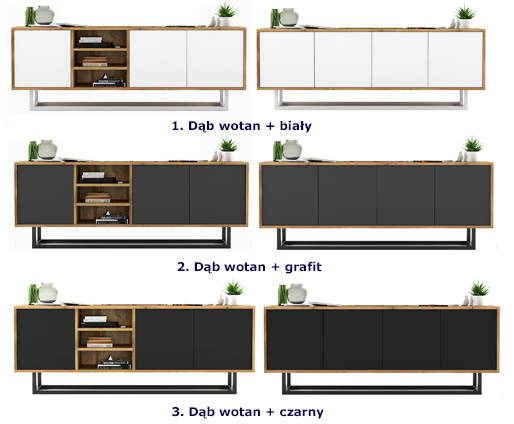 Wybór kolorów zestawu szafek na TV Foxton 16X