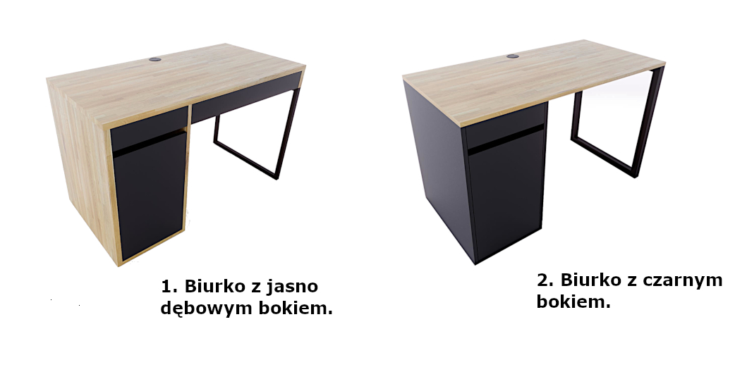 Produkt Dębowe biurko z szafką w stylu nowoczesnym - Alfea 3X