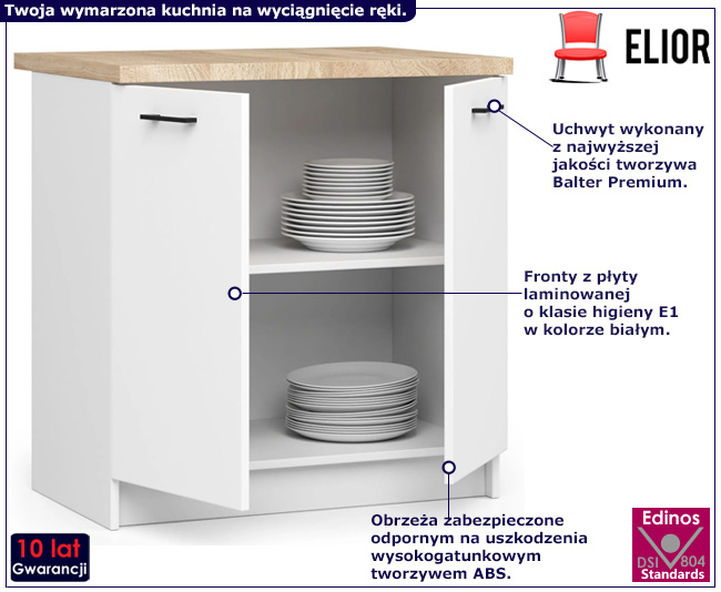 Biała dolna szafka kuchenna Tereza 12X