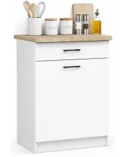 Biała dolna szafka kuchenna z blatem 50 cm - Vivienne 8X w sklepie Edinos.pl