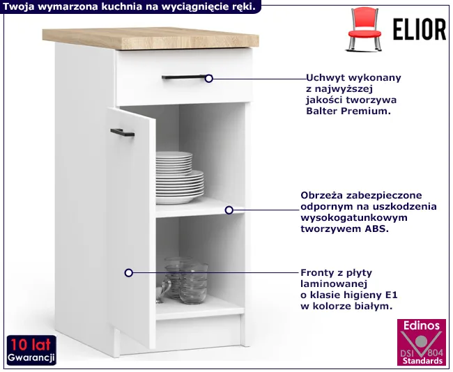 Biała dolna szafka kuchenna Tereza 8X