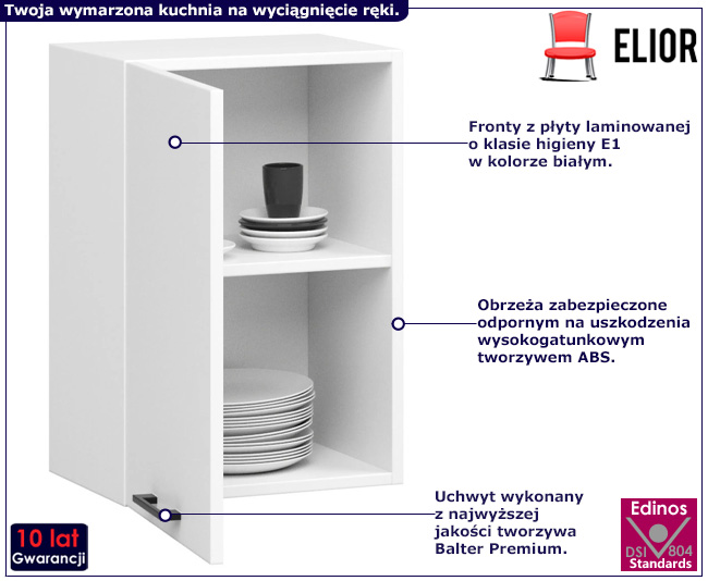 Biała górna szafka kuchenna Tereza 4X