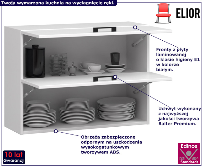 Biała górna szafka kuchenna Tereza 3X
