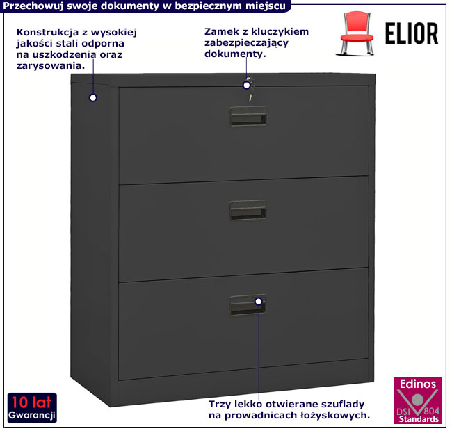 Stalowa szafka biurowa na dokumenty i akta Zelda 4X