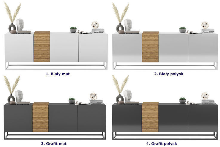 Wybór kolorów zestawu szafek na TV Casini 3X