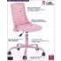 Fotografia Krzesło do biurka dla dziewczynki Moli - różowe z kategorii Fotele dla dzieci