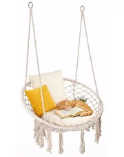 Kremowa huśtawka bocianie gniazdo z frędzlami - Stelli 4X w sklepie Edinos.pl
