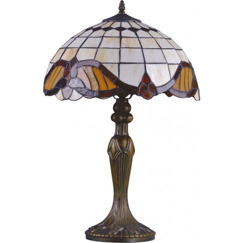 Brązowa lampa stołowa z dekoracyjnym kloszem S996-Vanta