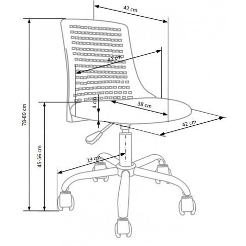 Szczegółowe zdjęcie nr 4 produktu Młodzieżowy fotel obrotowy do biurka Moli - popielaty