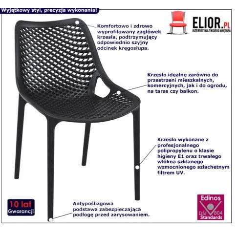Fotografia Krzesło ażurowe Lofti - czarne z kategorii Pozostałe krzesła