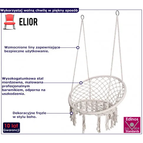 Kremowa huśtawka boho Eneza 5X