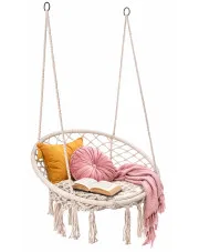 Kremowa huśtawka bocianie gniazdo z frędzlami - Stelli 5X w sklepie Edinos.pl