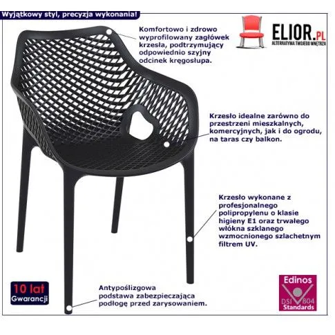 Fotografia Krzesło kubełkowe Lofti 2X - czarne z kategorii Pozostałe krzesła