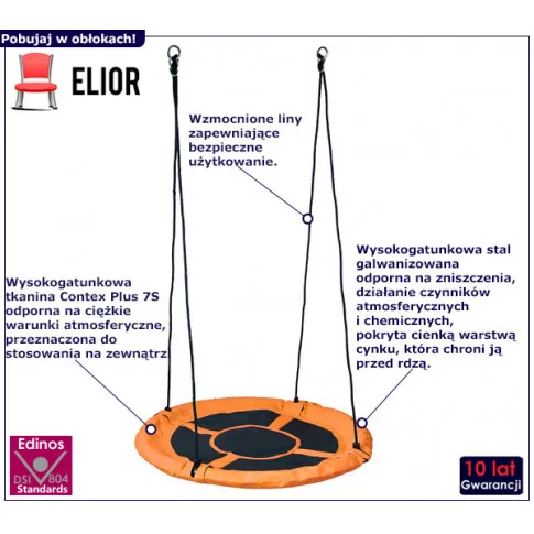 Pomarańczowa huśtawka bocianie gniazdo Asepi