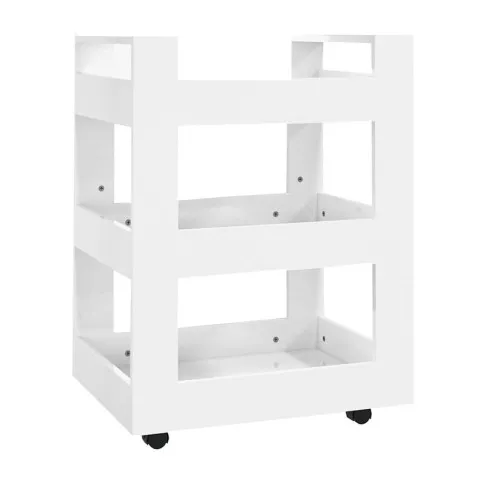 Regał kuchenny na kółkach biały połysk Afex