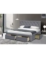 Szare łóżko z szufladami - Rosea 160x200 w sklepie Edinos.pl