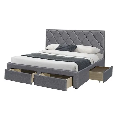 Zdjęcie produktu Szare łóżko z szufladami - Mondo 160x200.