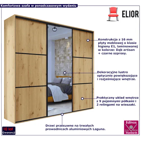 Szafa w dekorze dąb artisan czarne szprosy Savona 6X