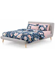 Jasnoszare łóżko na nóżkach 140x200 - Filda w sklepie Edinos.pl