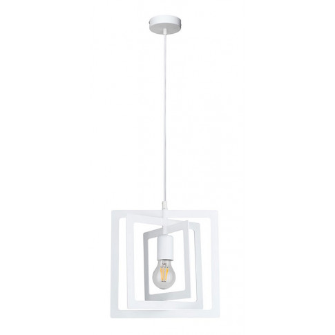 Biała geometryczna lampa wisząca industrialna A76-Peza