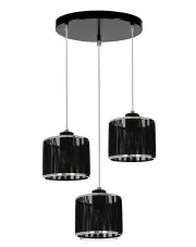 Czarna tkaninowa lampa wisząca w stylu glamour - A87-Mivila