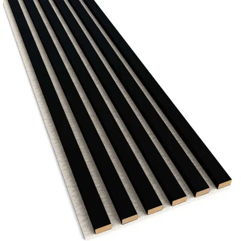 Panel lamelowy ścienny w dekorze czarny mat beżowy filc Mavel