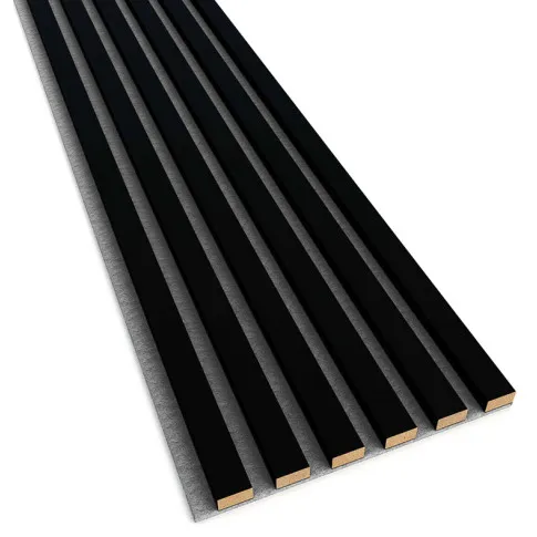 Panel lamelowy ścienny w dekorze czarny mat szary filc Mavel