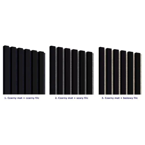 Wybór kolorów filców paneli czarny mat Mavel