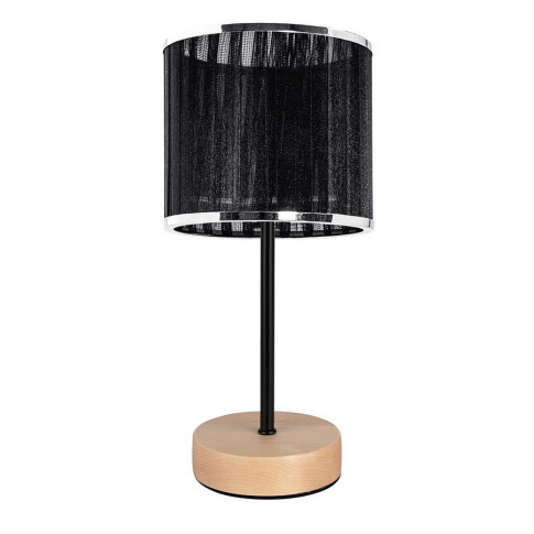 czarna lampka stołowa z abażurem z tkaniny A92-Asmara