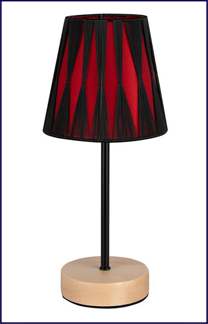 Czarno-czerwona klasyczna lampka nocna A95-Uresa