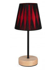 Abażurowa lampka na drewnianej podstawie - A95-Uresa w sklepie Edinos.pl