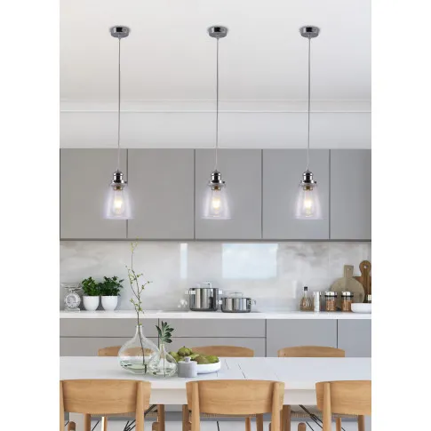 Szczegółowe zdjęcie nr 4 produktu Aknala LAMPA WISZĄCA 1X40W E27 CHROMOWY
