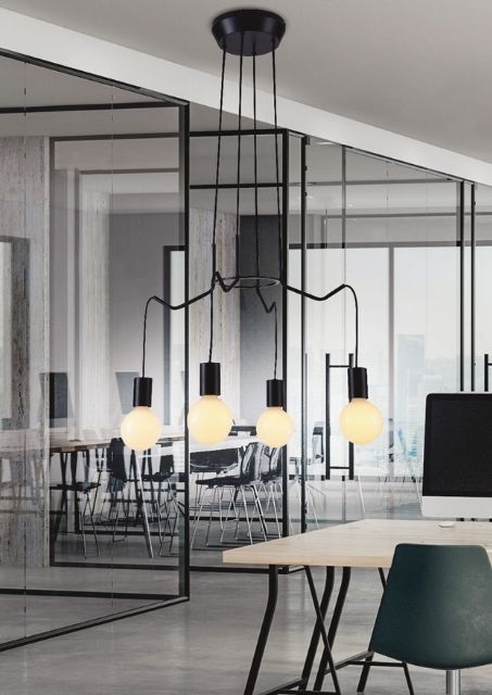 Czarna nowoczesna lampa wisząca - K147-Expan