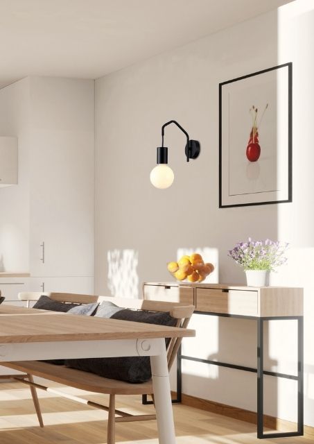 Czarny loftowy kinkiet - K148-Unito