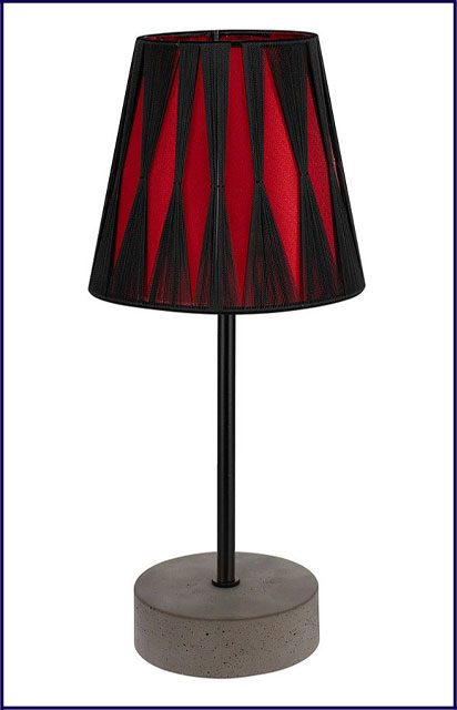 Czarno-czerwona abażurowa lampka nocna A96-Uresa