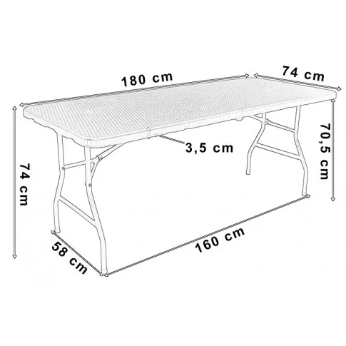 Wymiary stołu cateringowego Takira