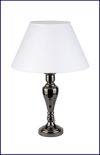 Klasyczna lampa stołowa z białym abażurem do salonu A102-Hila