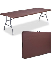 Brązowy prostokątny stół składany 240 cm - Takira 3X w sklepie Edinos.pl