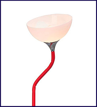 Czerwona młodzieżowa lampa podłogowa ze szklanym kloszem A26-Biso