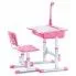 Zdjęcie produktu Biurko z krzesełkiem i lampką Flins - różowe.