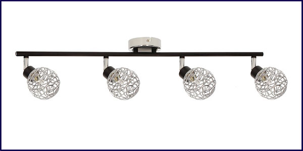 Czarna lampa sufitowa z metalowymi reflektorami A110-Spitzer
