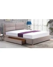 Beżowe łóżko z szufladami - Laos 160x200 w sklepie Edinos.pl