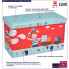 Infografika kolorowego składanego pudełka na zabawki z piratem Pesti 3x