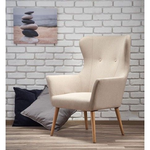 Zdjęcie beżowy fotel wypoczynkowy do sypialni Devan - sklep Edinos.pl