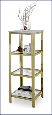 Wąski regał Nessebax 4X złoty+beton