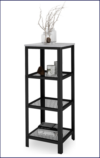 Wąski regał Nessebax 3X czarny+beton