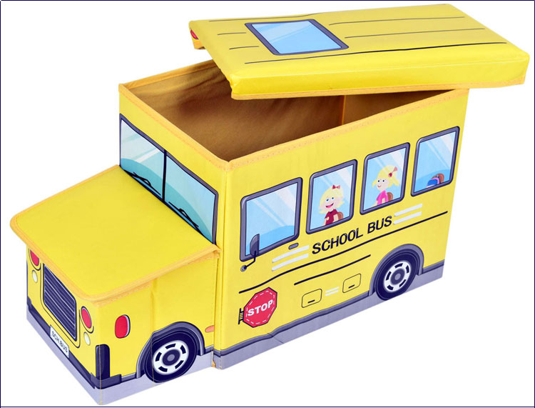 Wizualizacja pudełka na zabawki w kształcie autobusu Pesti 4X