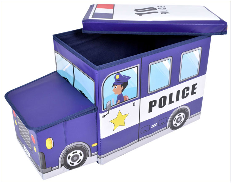 Wizualizacja pudełka na zabawki w kształcie wóz policyjny Pesti 4X