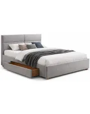 Jasnoszare łóżko z zagłówkiem - Tesla 160x200 w sklepie Edinos.pl